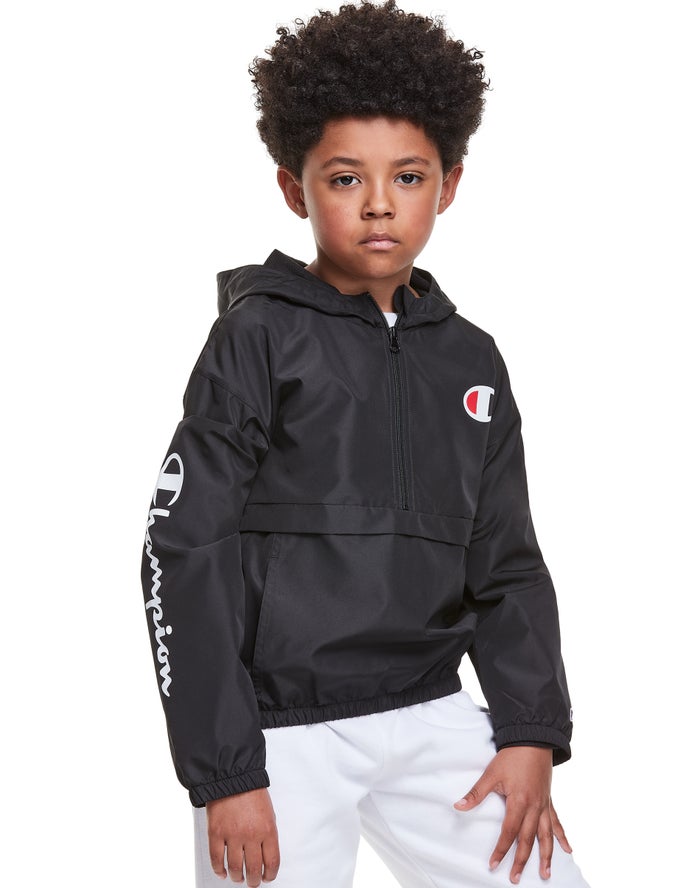 Chaqueta Champion Niña - Windbreaker C Logo ( Negras ) 1729503-WN